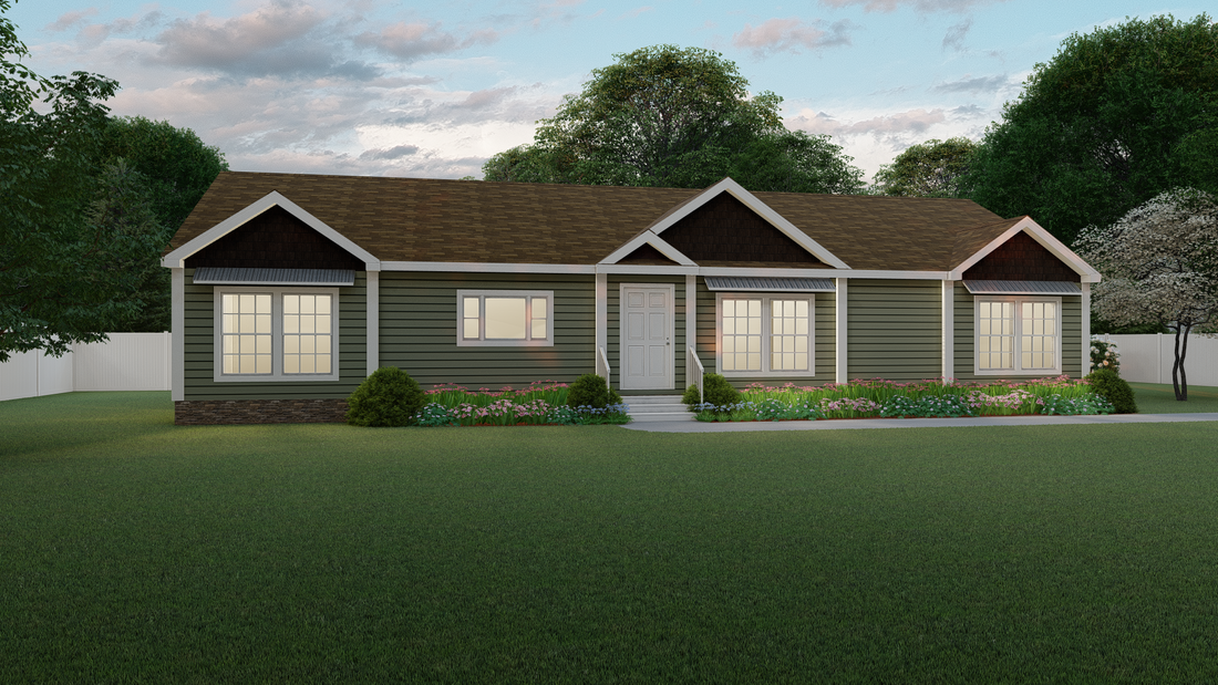 The 2062 CLASSIC Exterior. This Manufactured Mobile Home features 3 bedrooms and 2 baths.