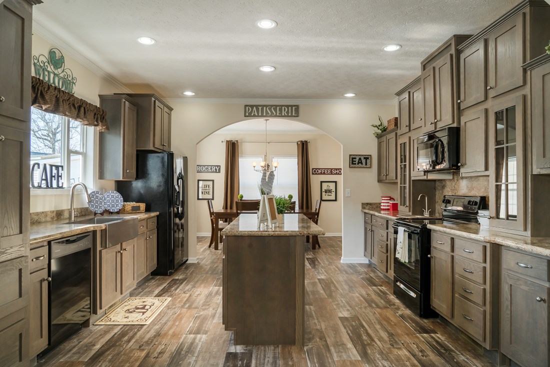 The 2062 CLASSIC Kitchen. This Manufactured Mobile Home features 3 bedrooms and 2 baths.
