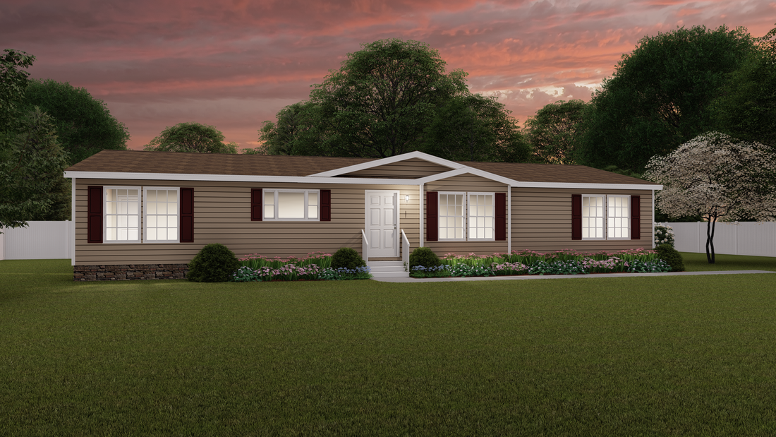 The 2062 CLASSIC Exterior. This Manufactured Mobile Home features 3 bedrooms and 2 baths.